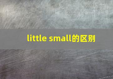 little small的区别